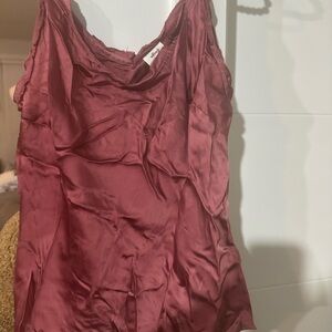 Aritzia Wilfred. Super cute ruffle on the top cupro satin feel